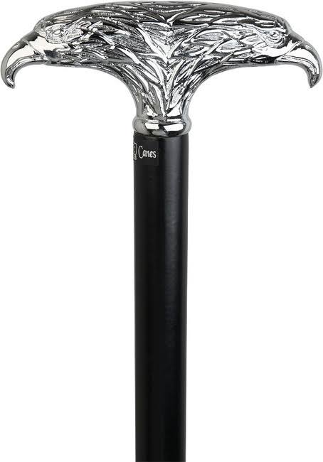 Chrome Plated T-Handle Walking Cane with Black Beechwood Shaft G424