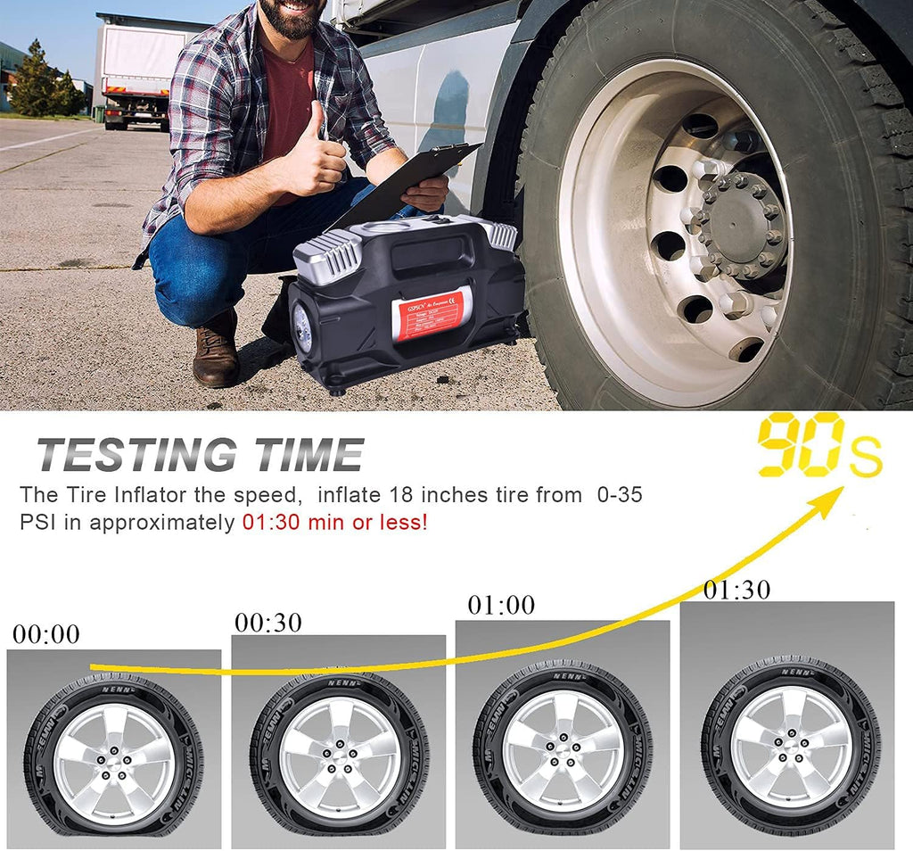 Portable Heavy Duty 12V Air Compressor with Digital Gauge N8443
