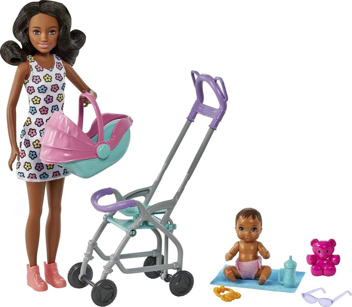 Stroller Playset with Dolls and 5 Accessories H659