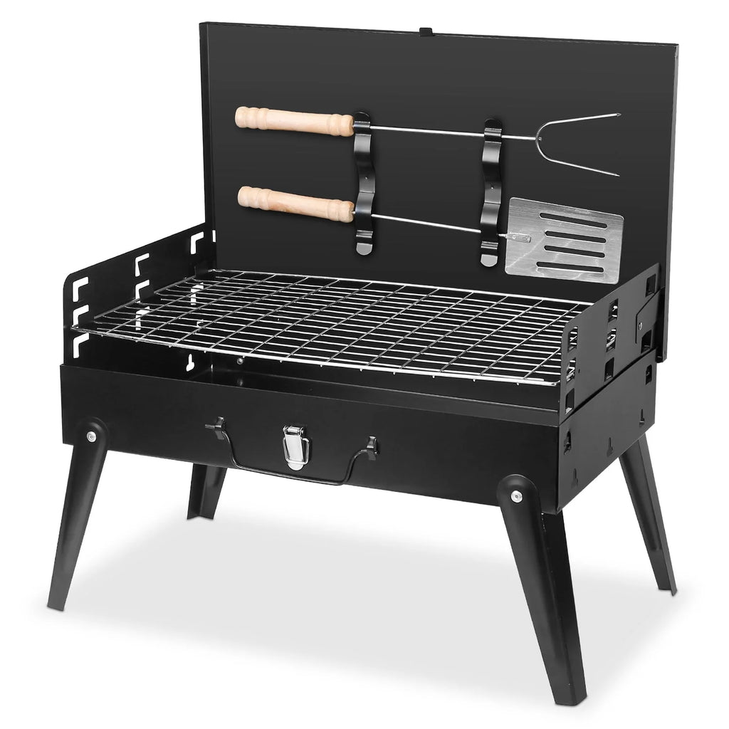 Portable Charcoal Grill Foldable BBQ Suitcase Grill L1642