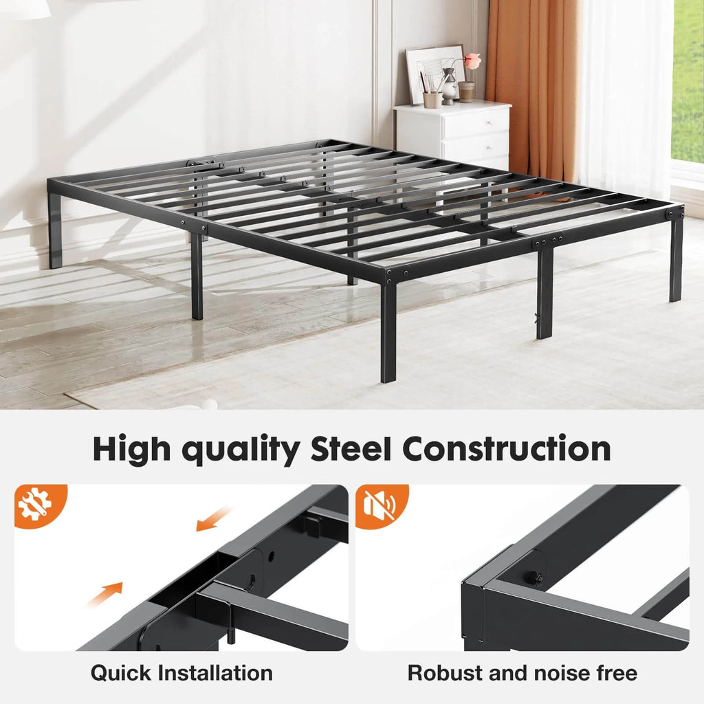 Queen Storage Metal Platform Bed Frame R1634