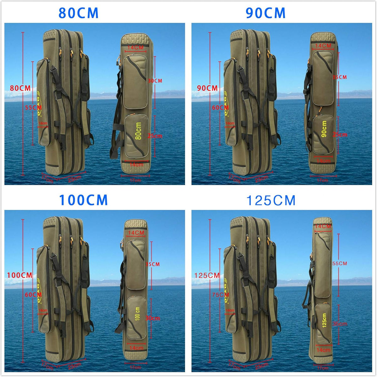 3 Layers Portable Folding Fishing Rod Carrier Case Z2063