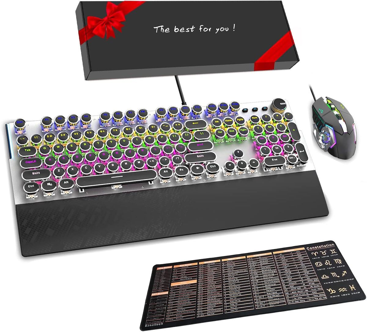 104 Keys Black Grey Wired Mechanical Gaming Keyboard S1901