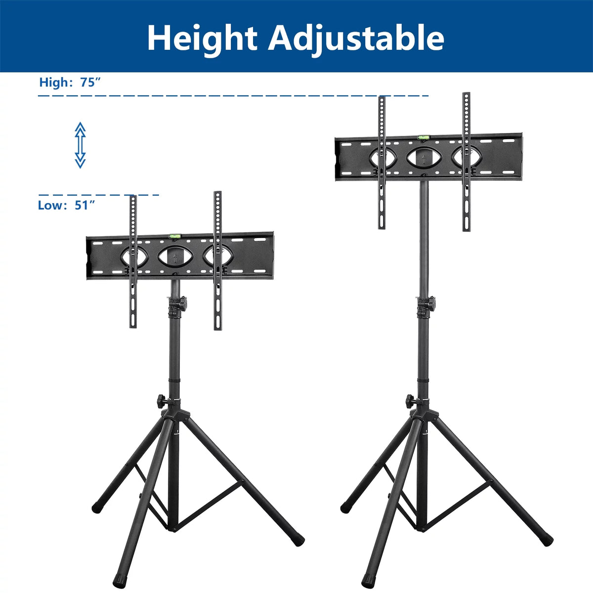 Black Portable Tripod TV Stand up to 75 inch N245