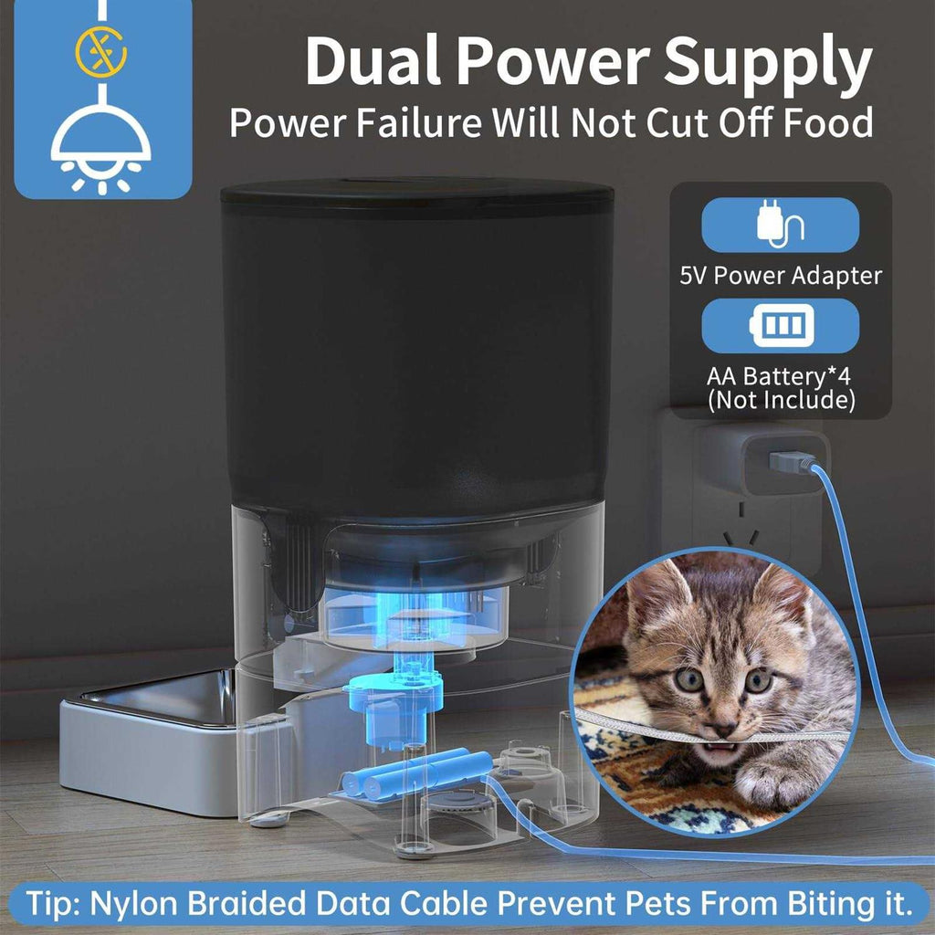 5G WiFi Automatic Cat Feeder with Slow Feeding Mode J8613