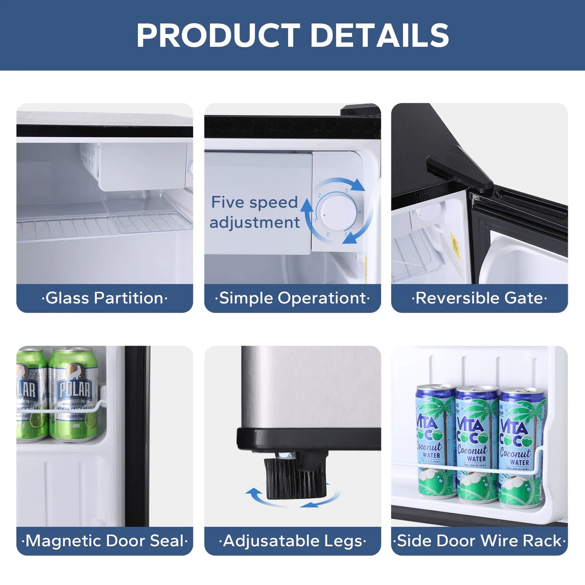 1.6 Cu.ft Silver Mini Fridge with Freezer X106374