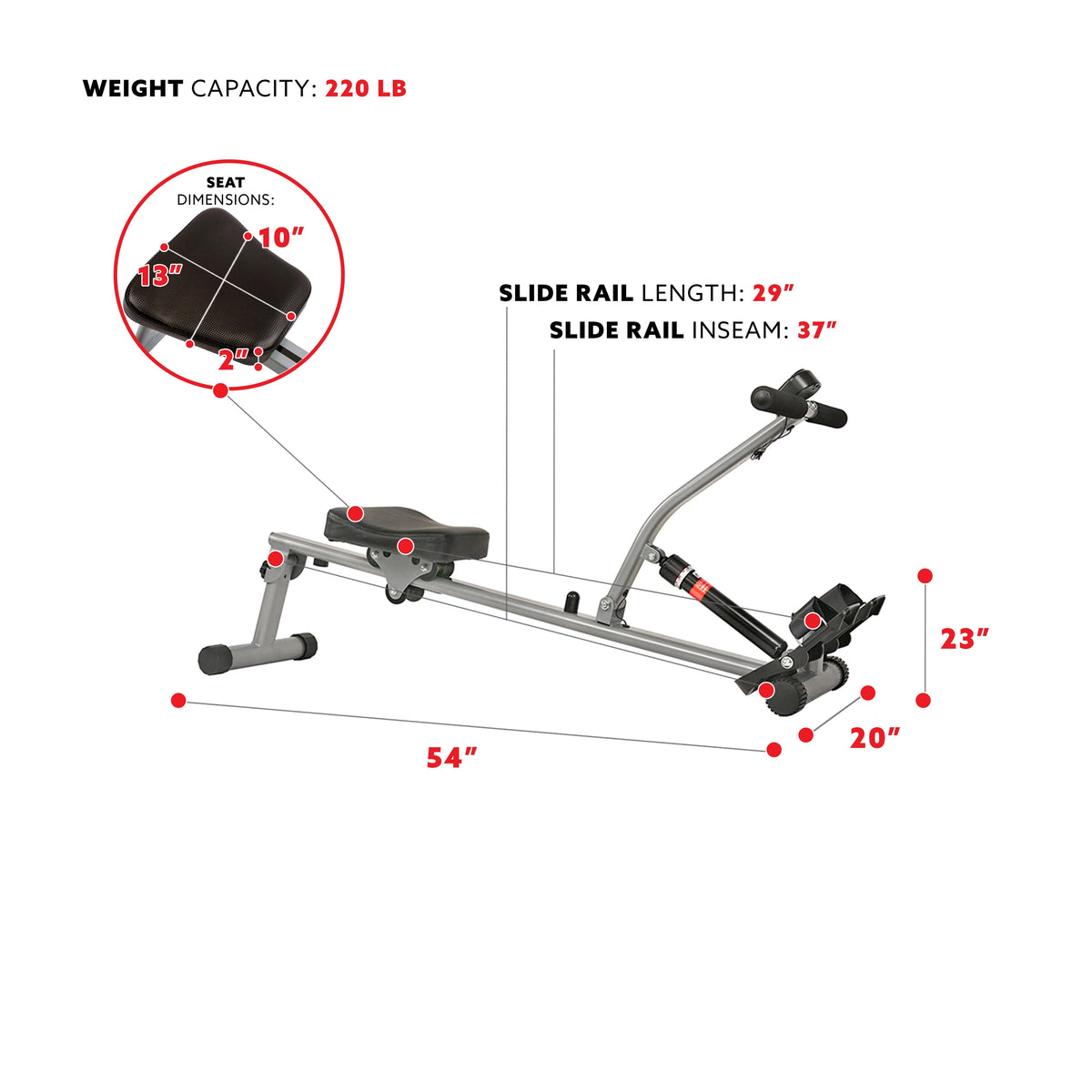Rowing Machine Rower with Digital Monitor and Adjustable Resistance N7009