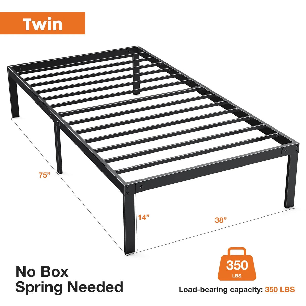 Queen Storage Metal Platform Bed Frame R1634