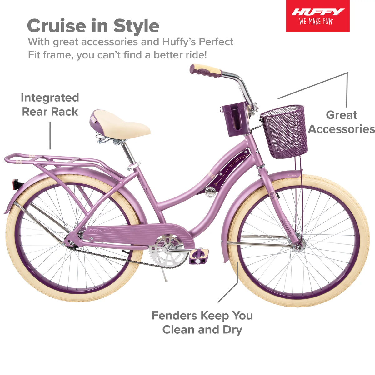 24 Inch Purple Satin Cruiser Bike F9474