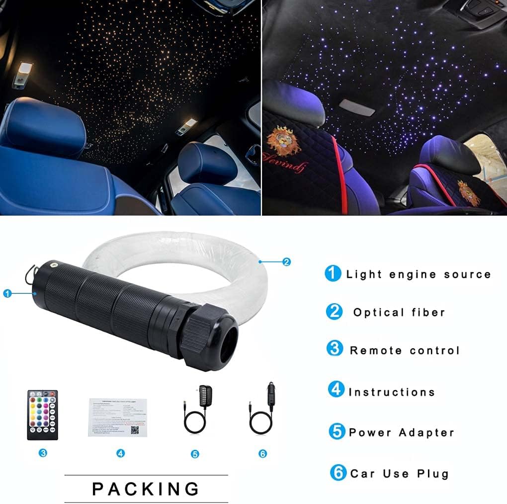 6W Bluetooth RGBW Fiber Optic Star Ceiling Kit with Remote E363337