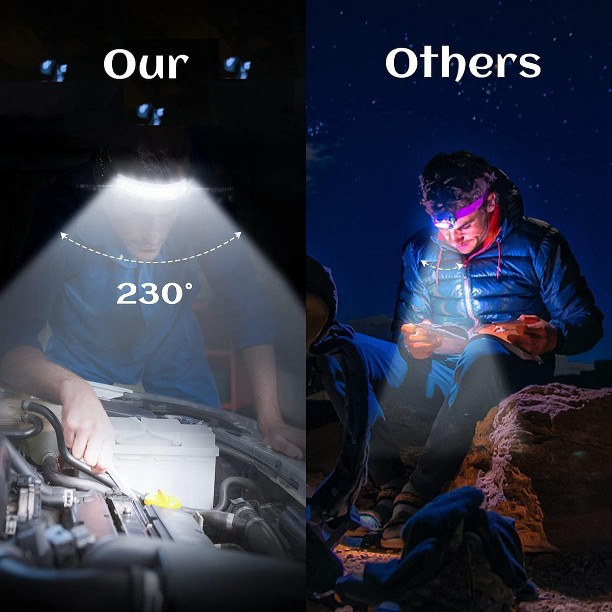 Rechargeable LED Headlamps 2-Pack 350 Lumens K62637
