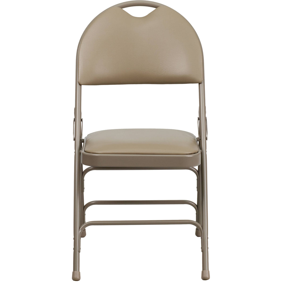 Beige Vinyl Metal Folding Chair O513950