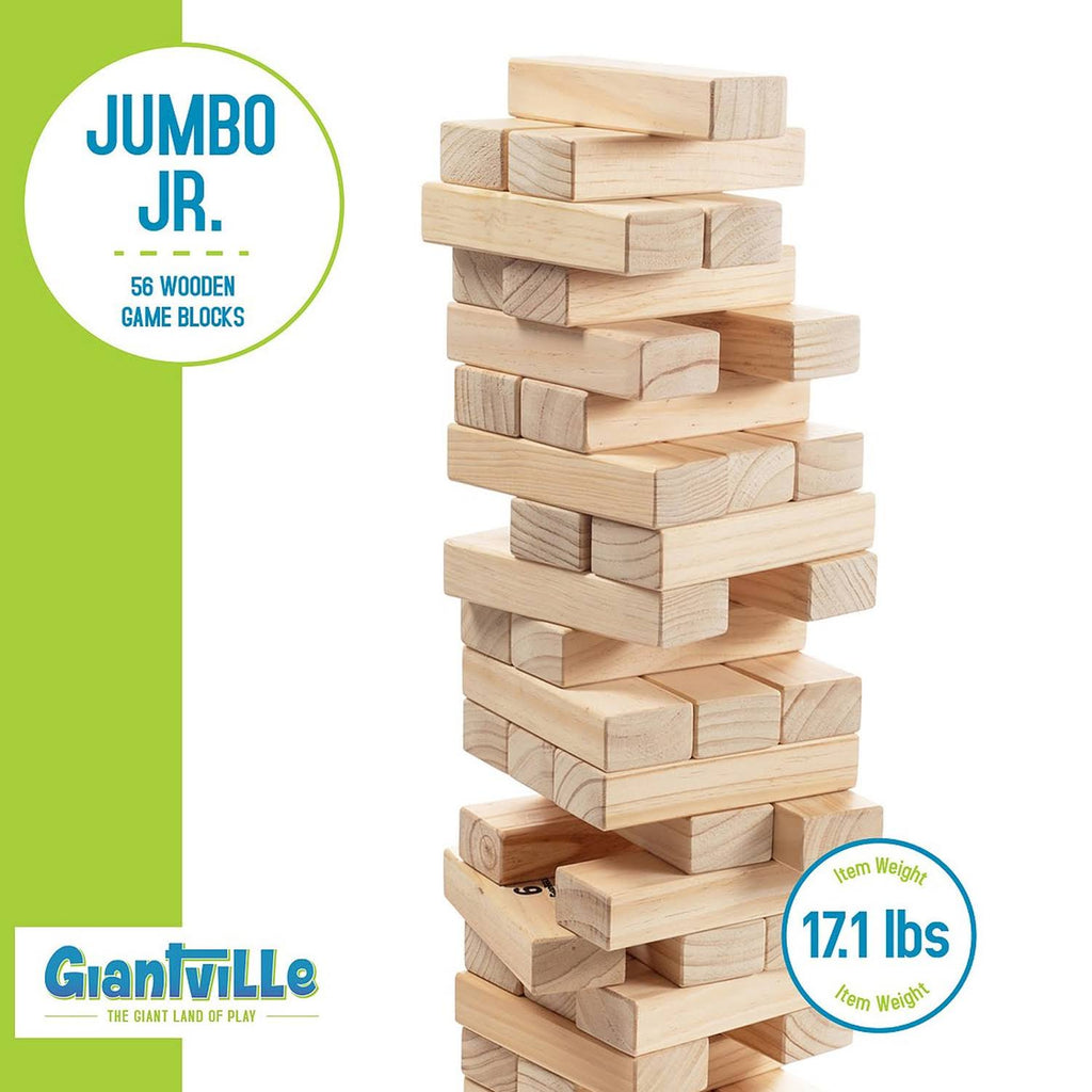 Wooden Blocks Floor Game, 56 Pieces, Pine Wood, Carry Bag Z13897