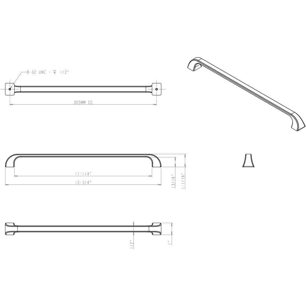 Brushed Pewter Cabinet Pull I7205