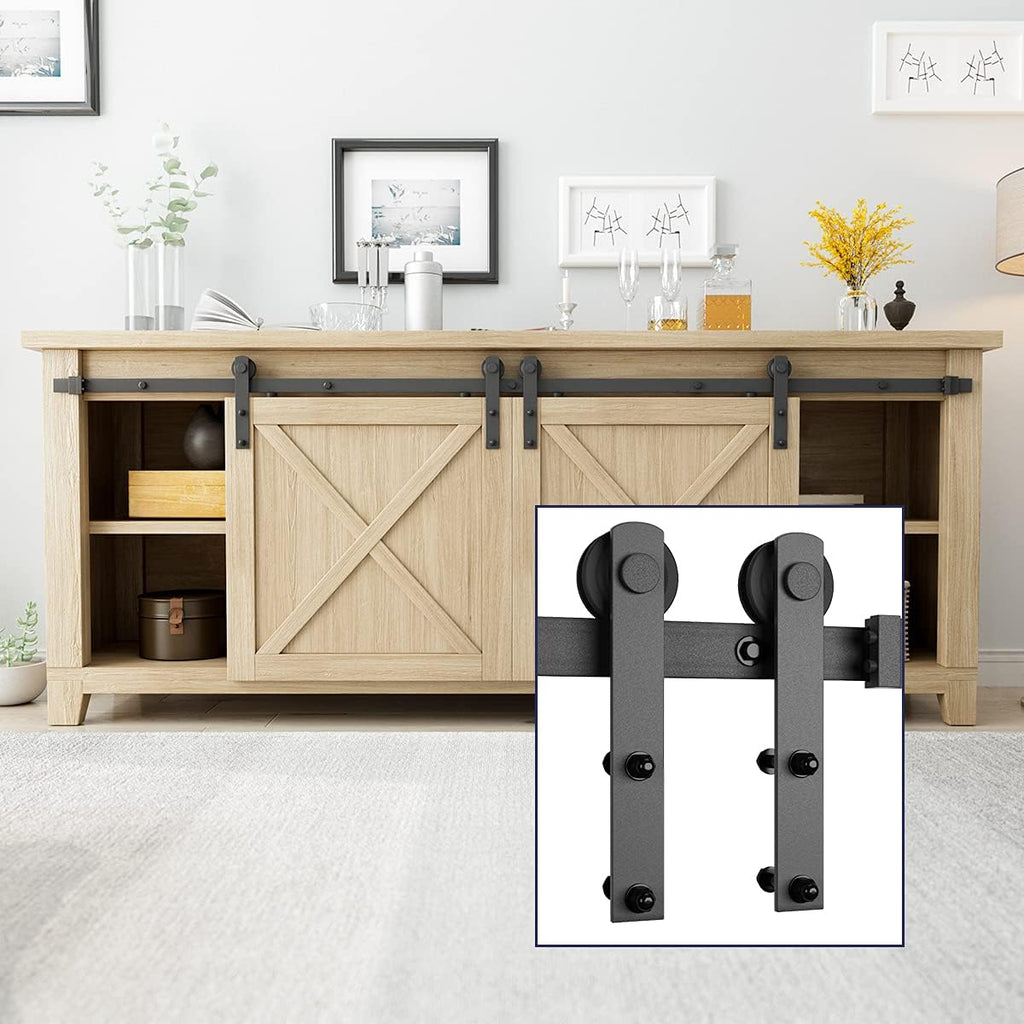 6.6FT Double Door Sliding Barn Door Hardware Kit K4095
