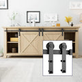 6.6FT Double Door Sliding Barn Door Hardware Kit K4095