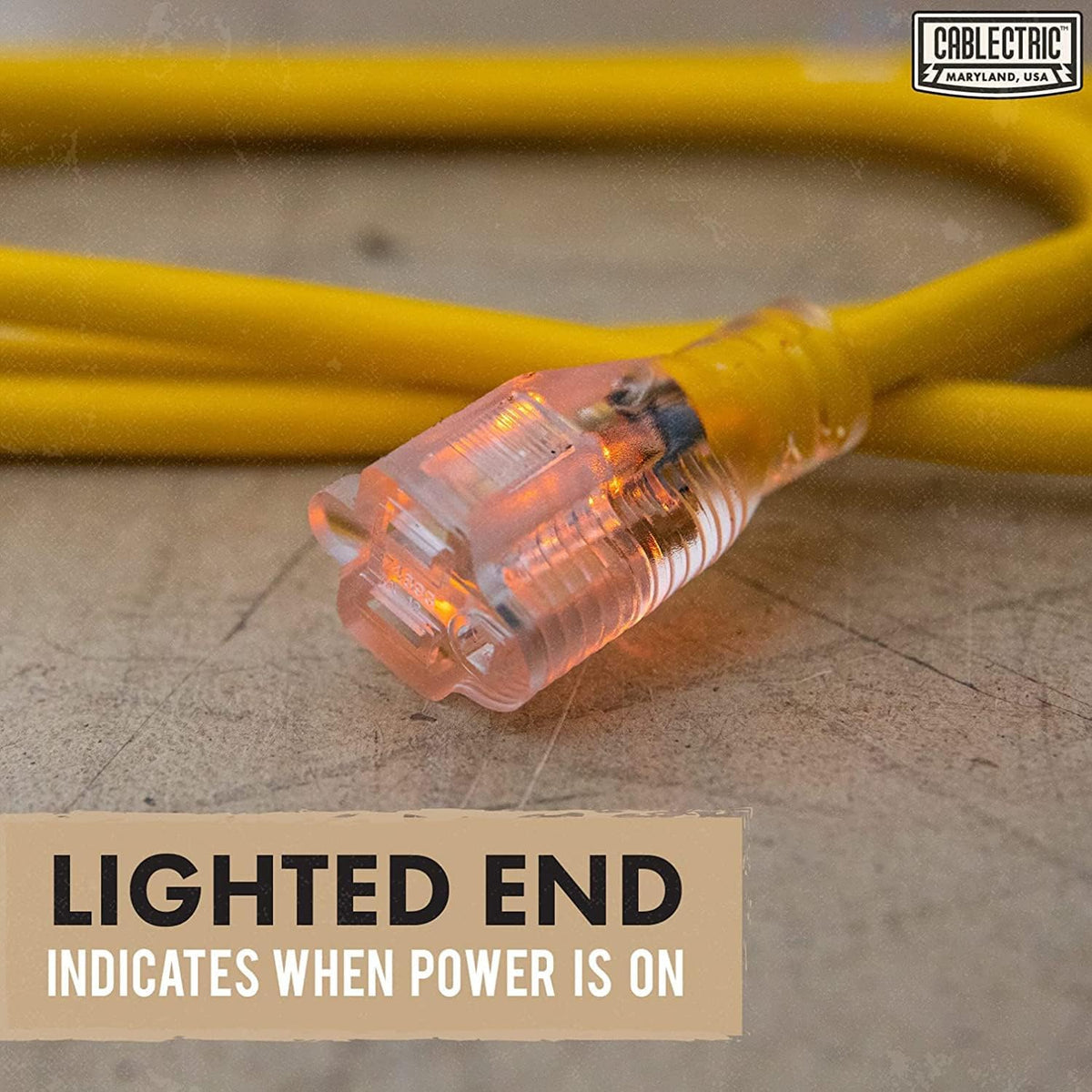 75 Ft 10 Gauge Yellow Heavy Duty Extension Cord V1900
