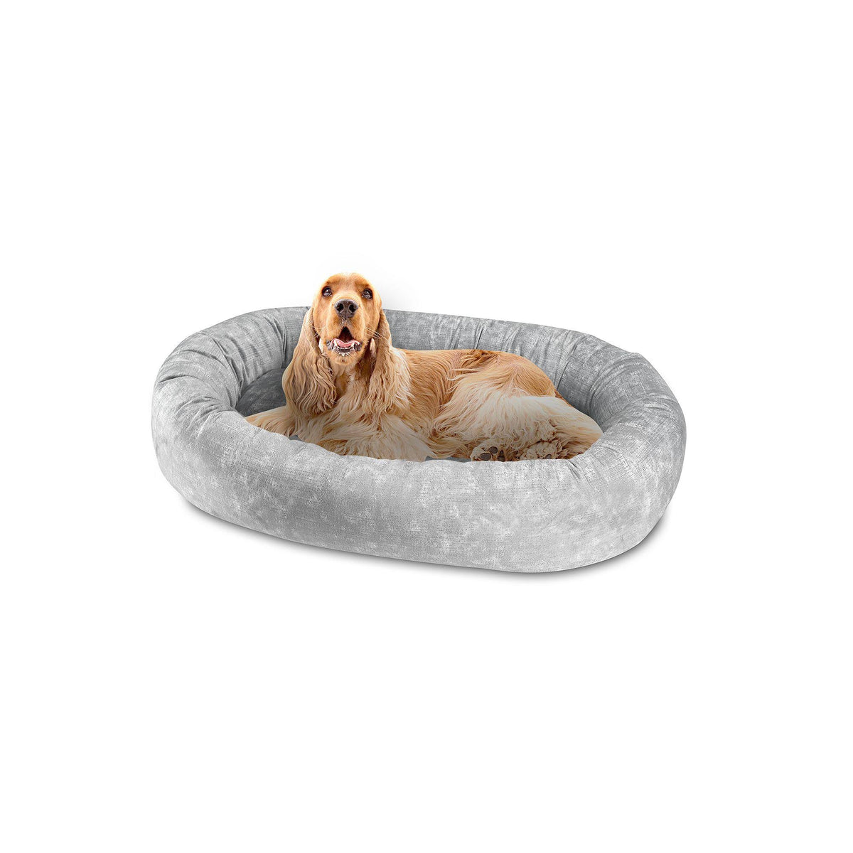 Gray Oval Round Pet Dog Bed M8994