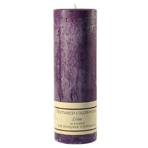 Textured Lilac Pillar Candles 3 Pc C4419