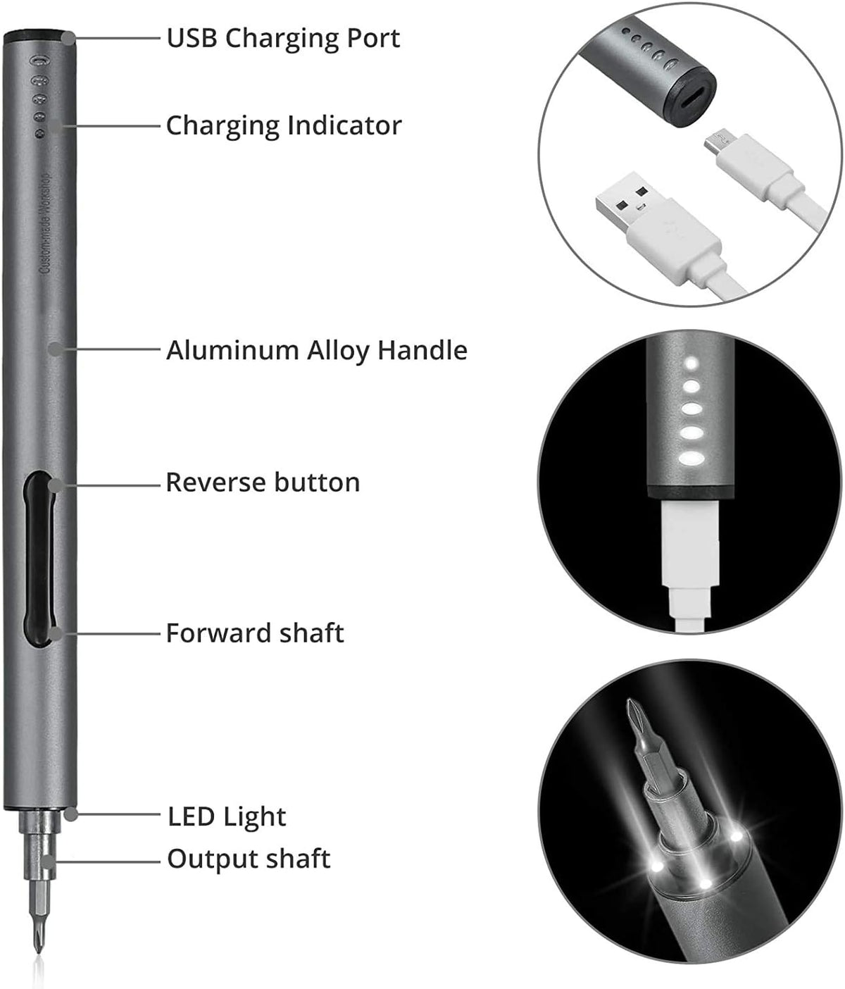Mini Electric Precision Screwdriver with 55 Driver Bits M218769