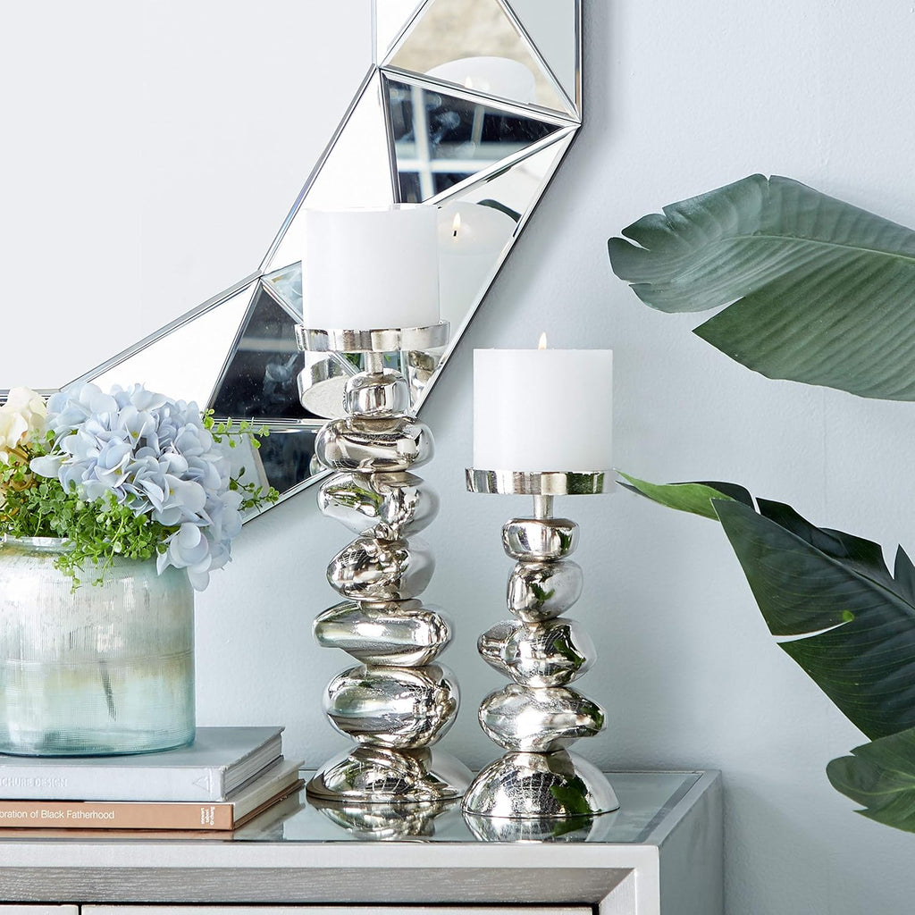 White Candle Holder Set of 2 R242
