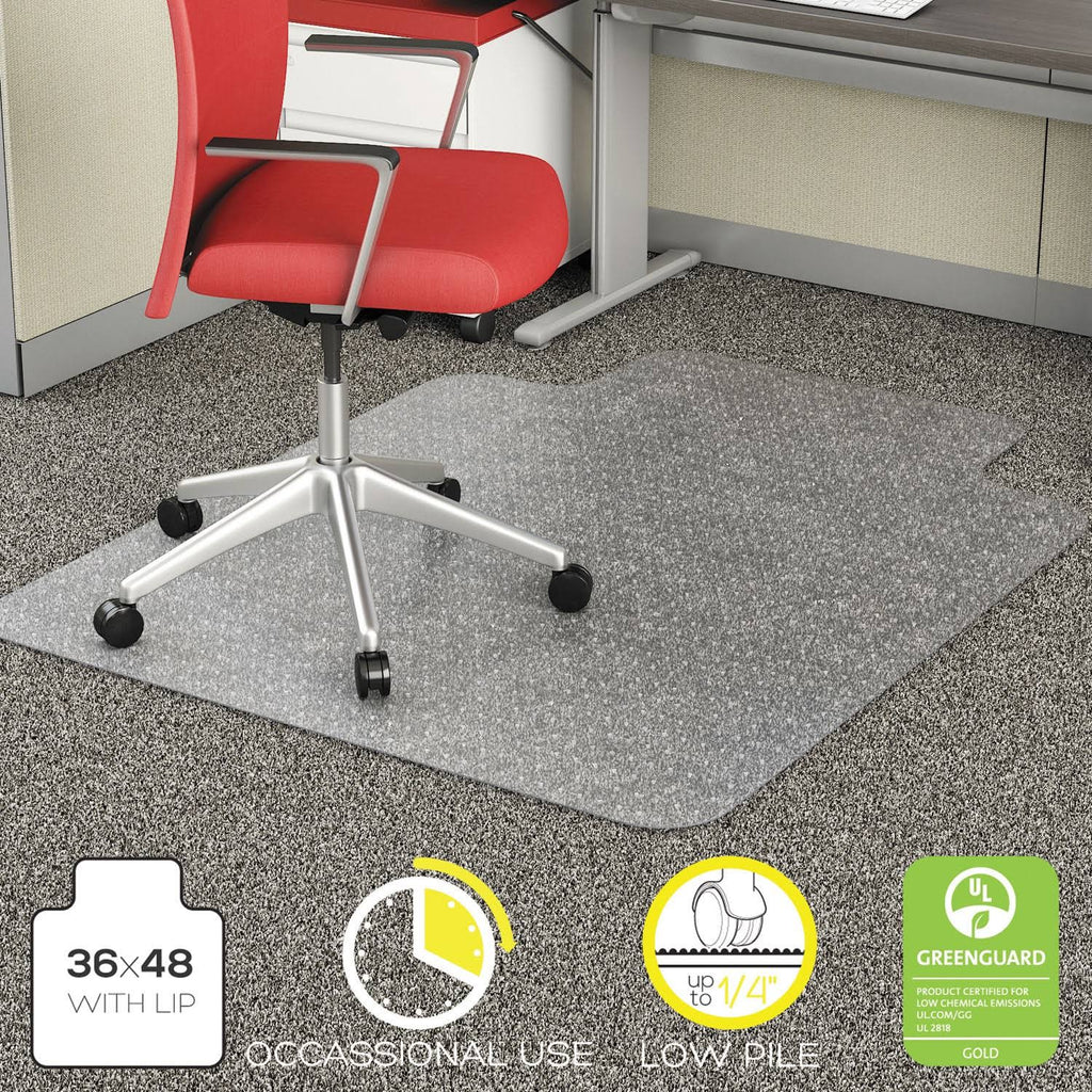 Clear Lipped Chair Mat for Low Pile Carpet, 36 x 48 P79437