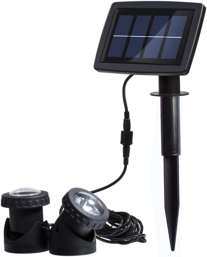 White 12 LEDs Landscape Spotlight Projection Light with 2 Submersible Lamps G1714