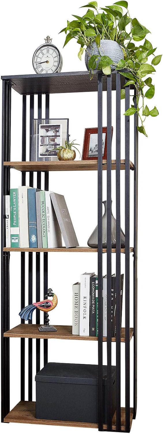 4-Tier Wood and Metal Bookshelf G3212