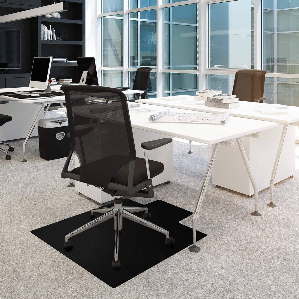 Black Chair Mat with Lip for Low Pile Carpets R282