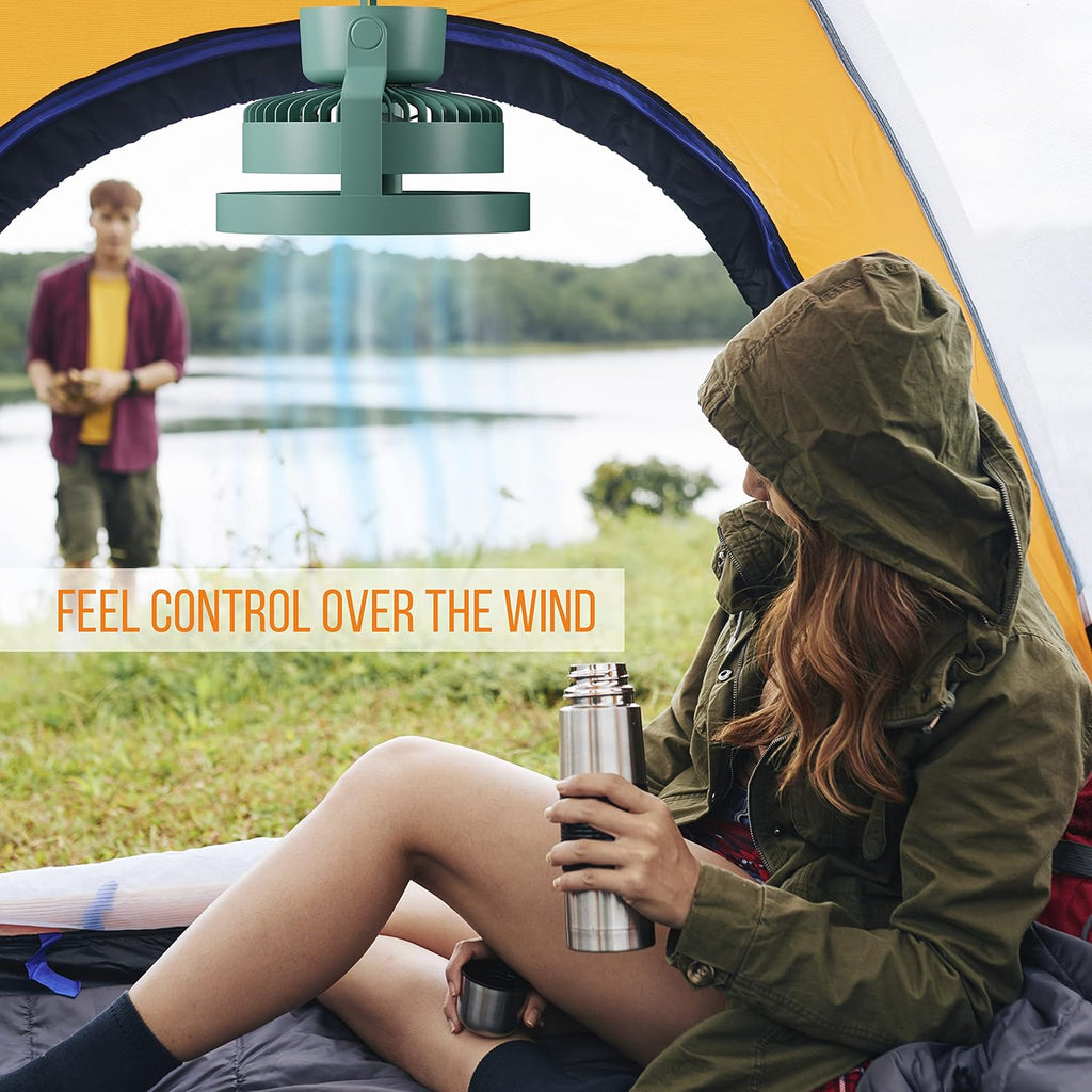 Camping Fan with LED Light Power Bank 8000 mAh USB Rechargeable Portable Fan H817708