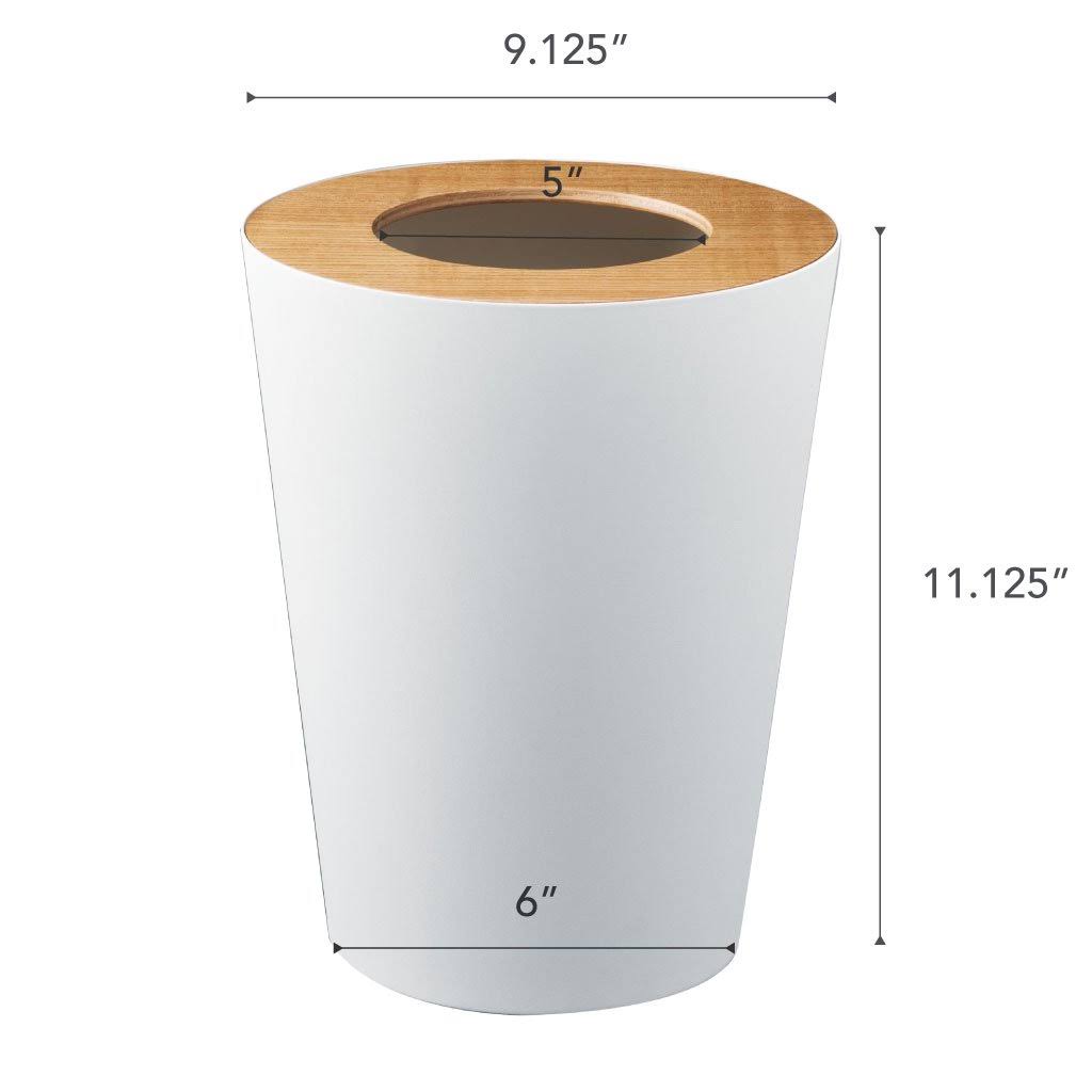 White Round Trash Can Y60697