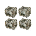 6.5 inch Square Driftwood Votive Candle Holder Set of 4 Wood Glass G8173