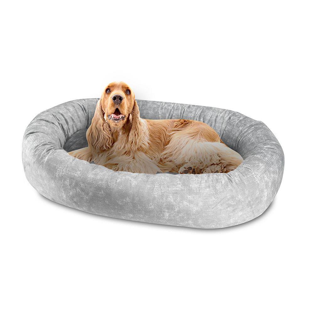 Gray Oval Round Pet Dog Bed M8994