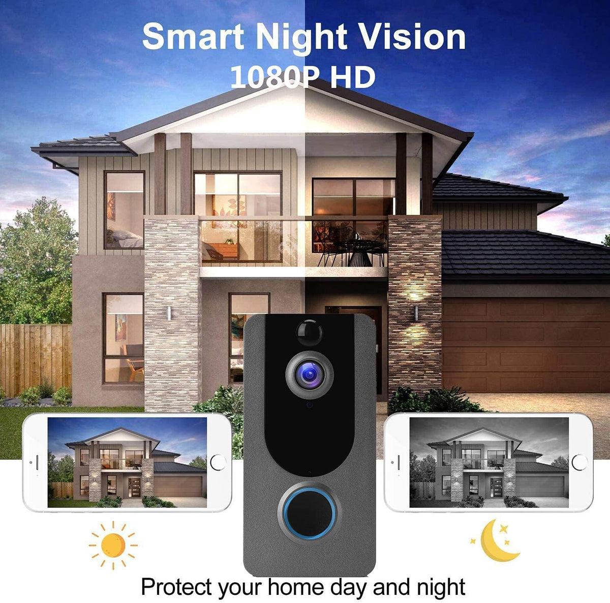 Wireless Video Doorbell Camera IP65 Outdoor Waterproof 1080P HD Night Vision Y402