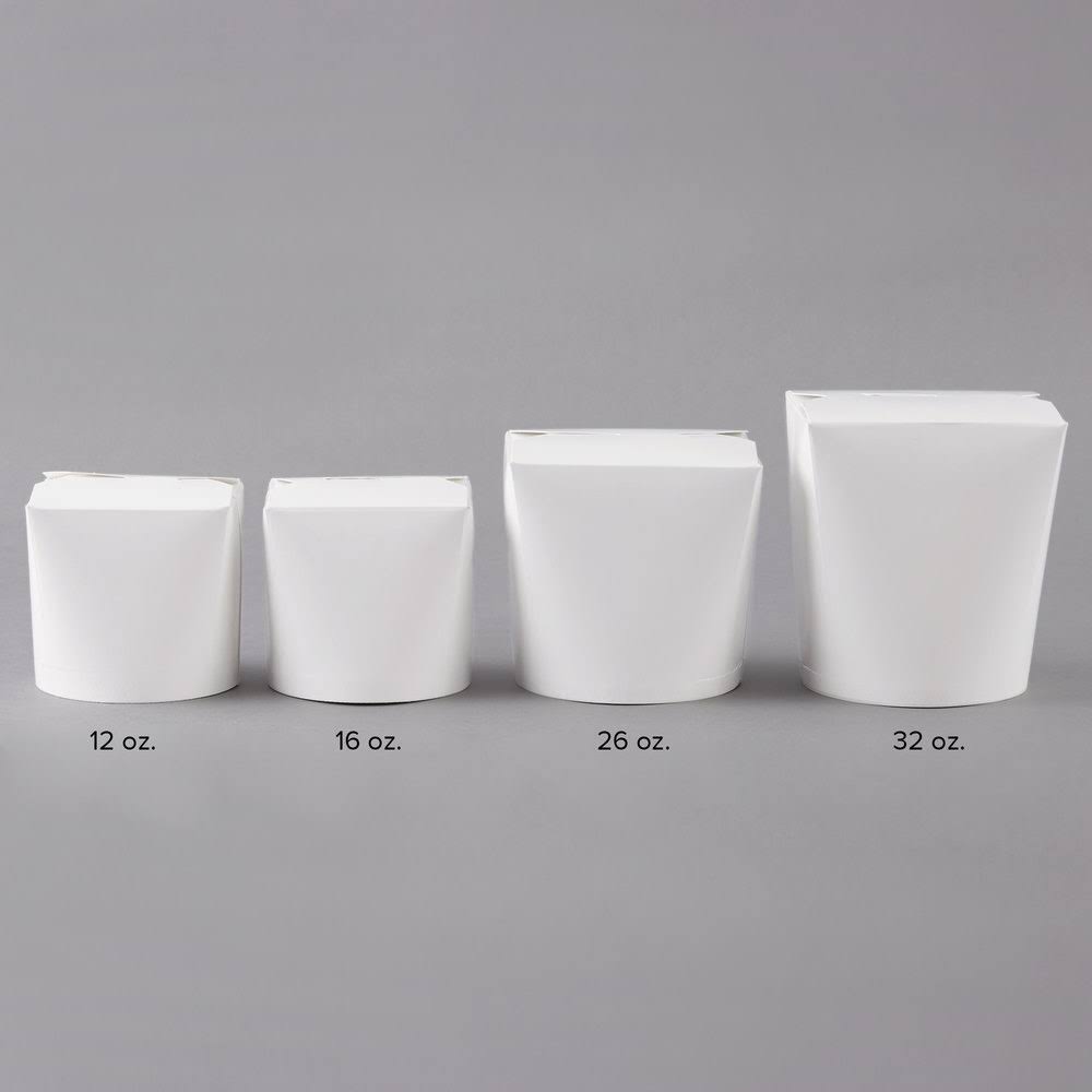 16 oz. White Microwavable Paper Take-Out Container T9360