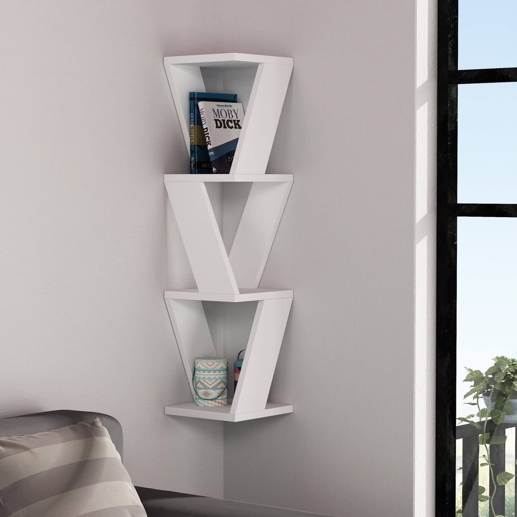 White Corner Wall Shelf G277153