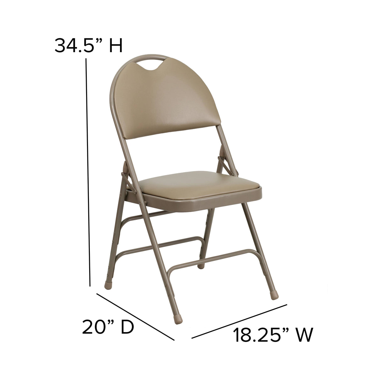 Beige Vinyl Metal Folding Chair O513950