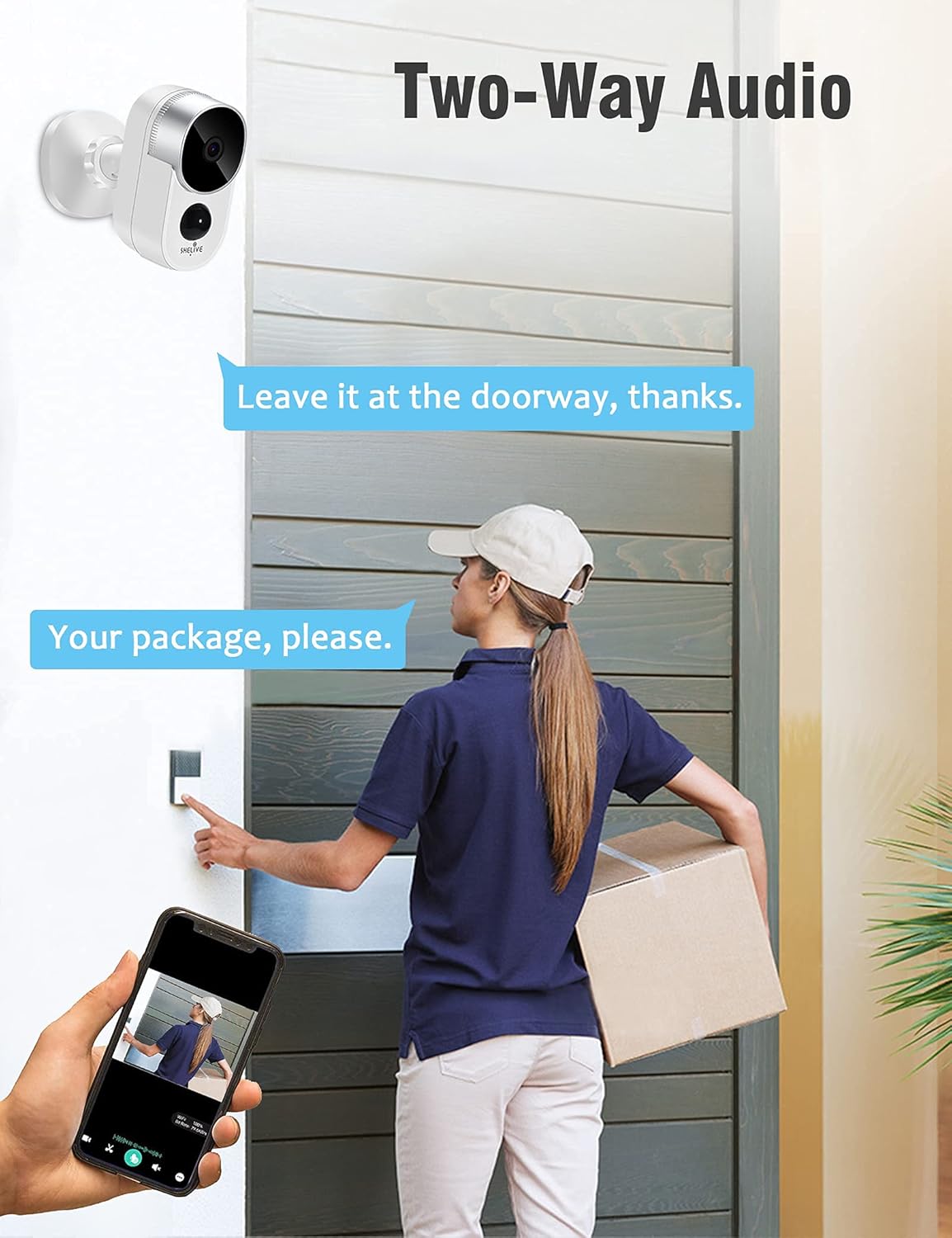 Wireless Rechargeable Battery Security Camera 1080P HD Waterproof Night Vision W459