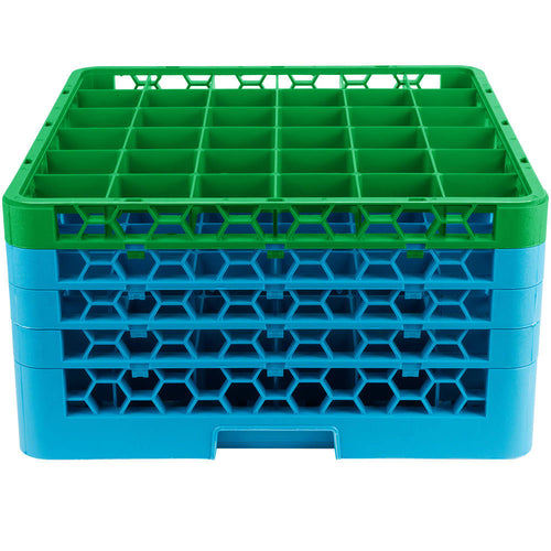 36 Compartment Green Glass Rack with 4 Extenders N5701