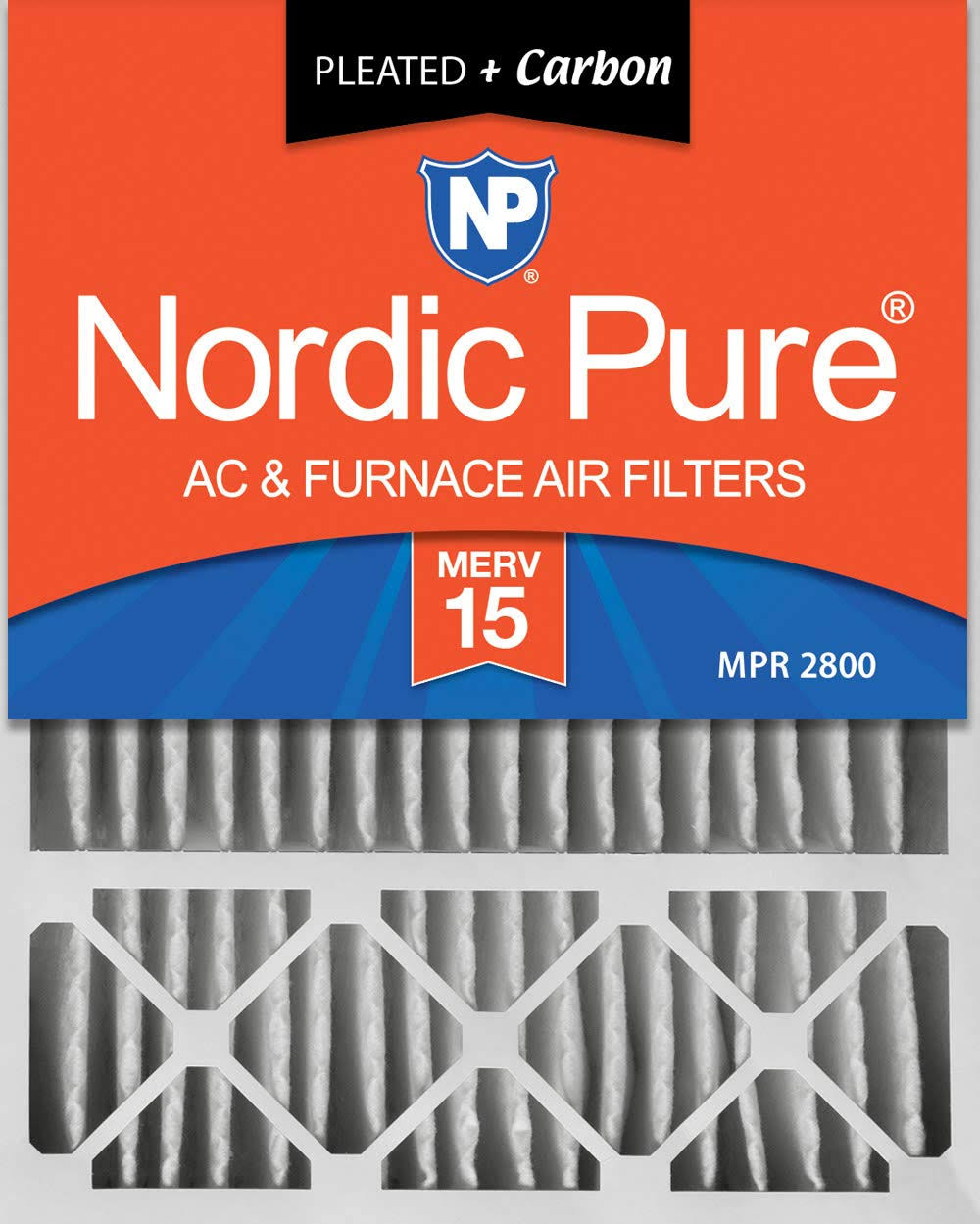 20x25x5 MERV 15 Pleated Carbon Air Filter 1 Pack L486