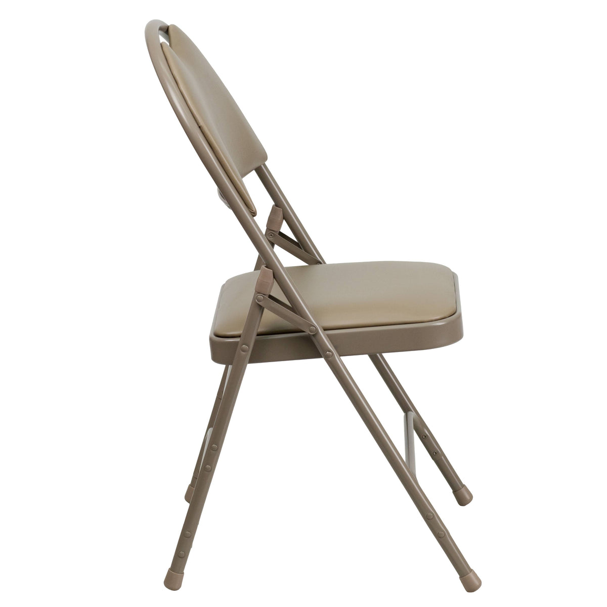 Beige Vinyl Metal Folding Chair O513950
