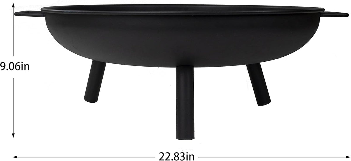 Round Metal Fire Pit Bowl with Handles Q905538