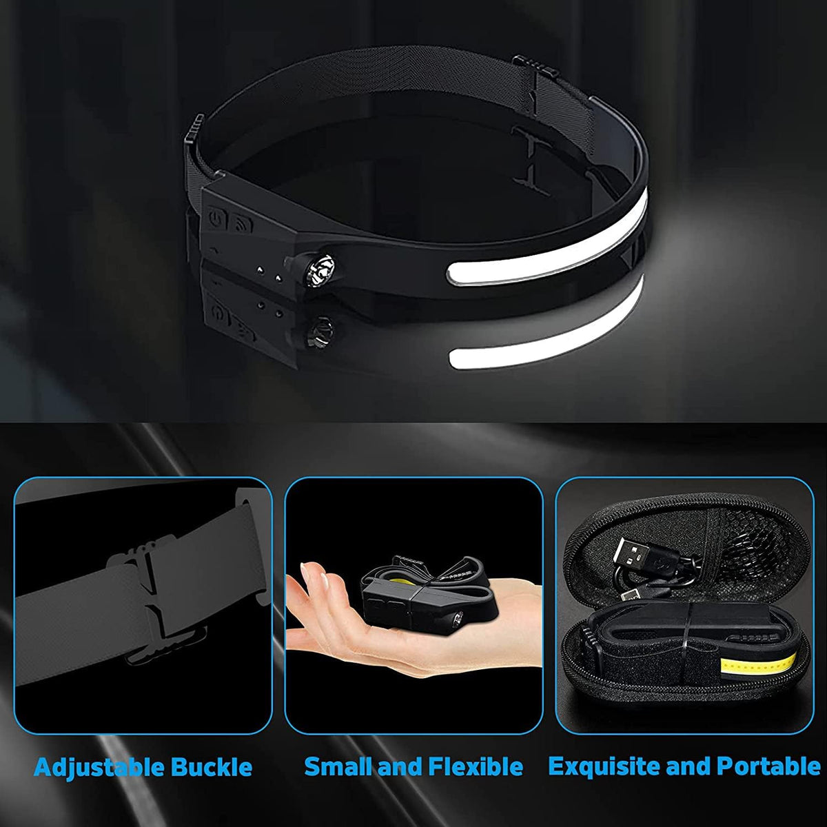 Rechargeable LED Headlamps 2-Pack 350 Lumens K62637