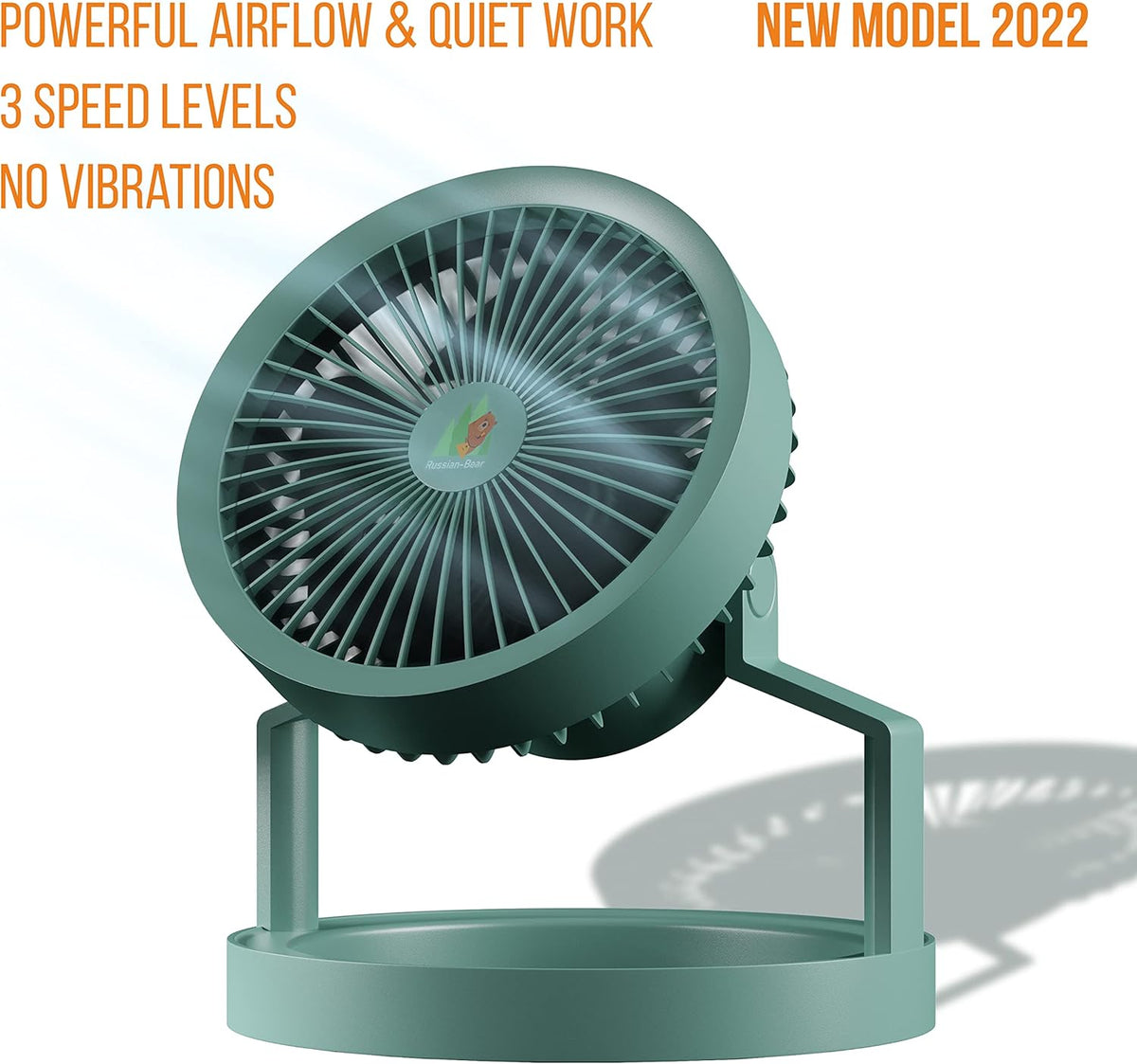 Camping Fan with LED Light Power Bank 8000 mAh USB Rechargeable Portable Fan H817708