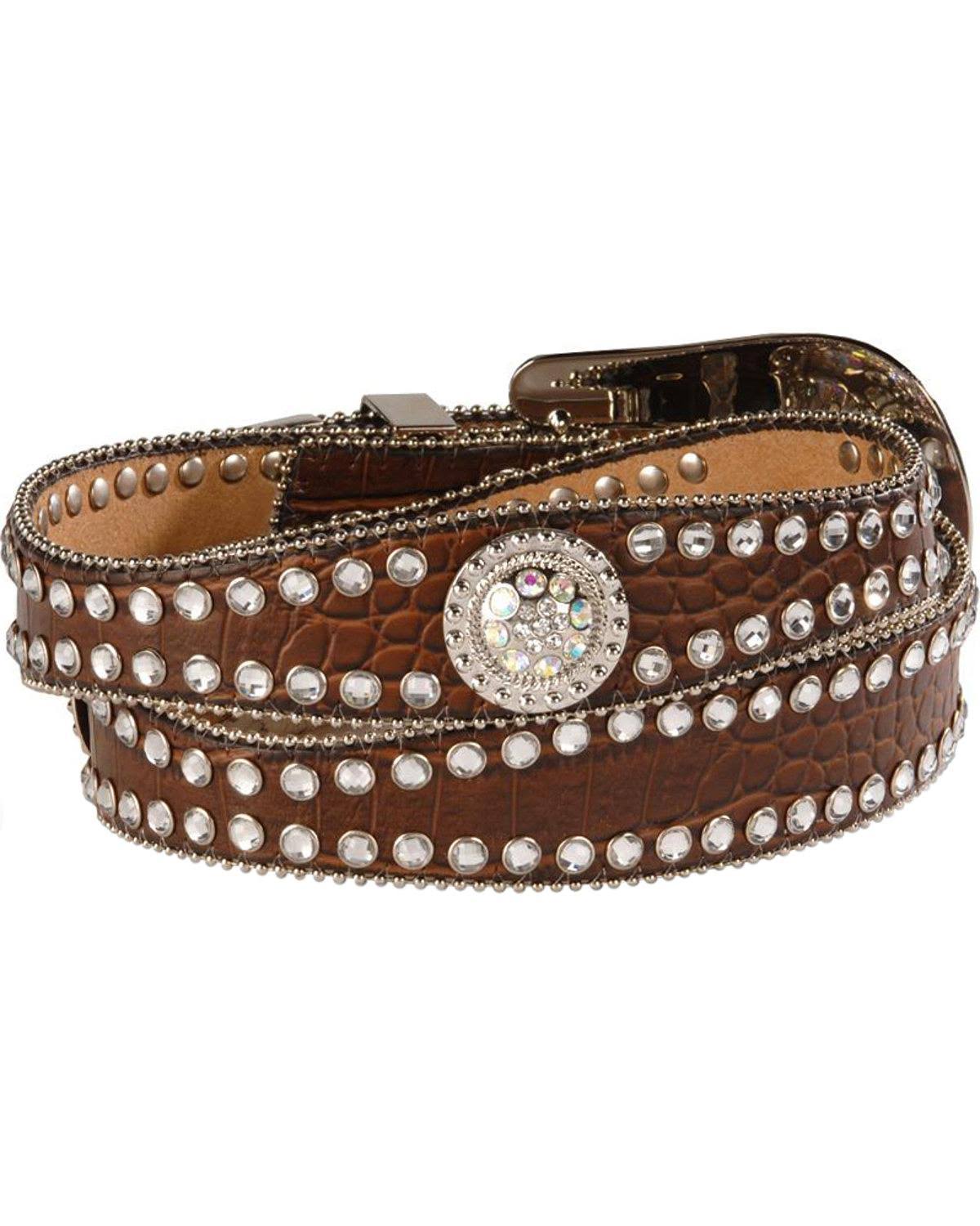 Brown Croc Print Belt G102085