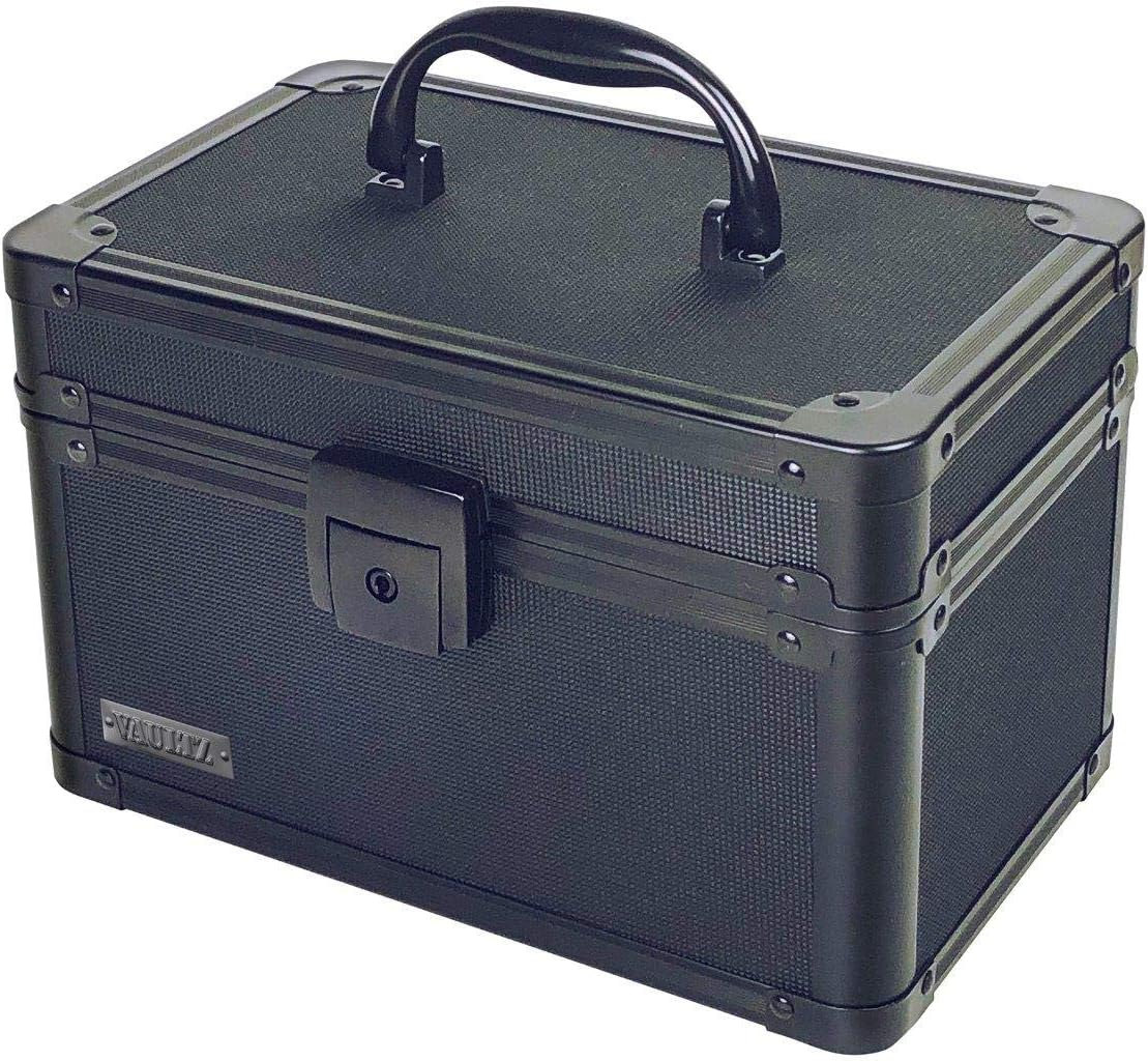 Portable Safe Box with Lock, Mesh Pocket & Adjustable Compartments, Tactical Black G966531