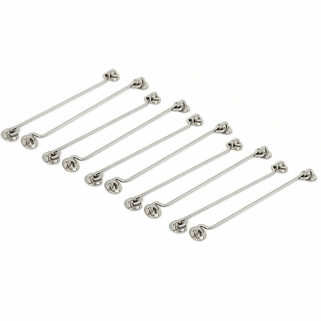 Window Shed Gate Door Latch Lock Catch Eye and Hook Clasp 10pcs T5755