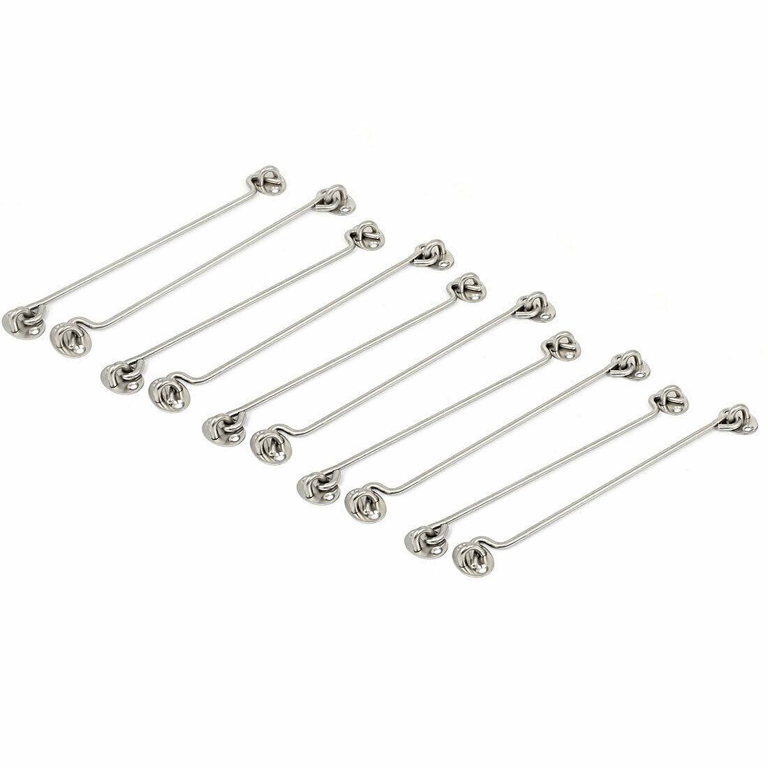 Window Shed Gate Door Latch Lock Catch Eye and Hook Clasp 10pcs T5755