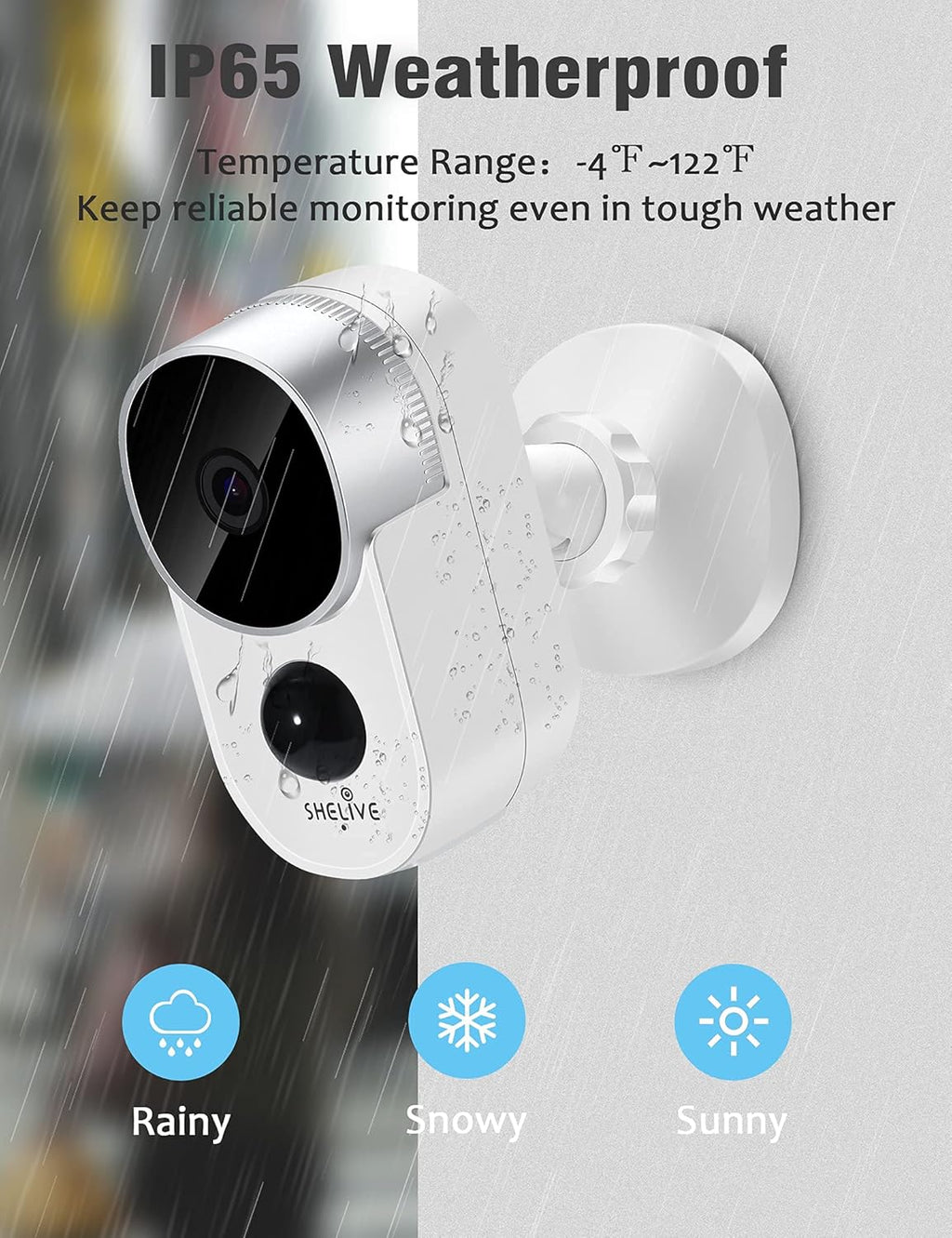 Wireless Rechargeable Battery Security Camera 1080P HD Waterproof Night Vision W459