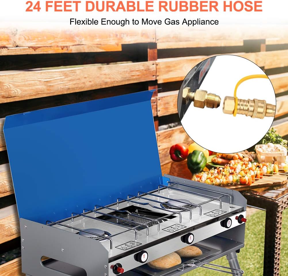 24 Feet 3/8 Inch Natural Gas Grill Hose with Quick Connect Y992